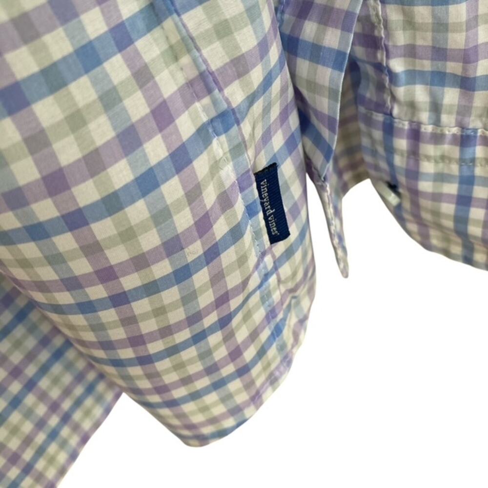 Vineyard Vines Blue, Lavender and White Check Button Up - XL - Picture 5 of 6